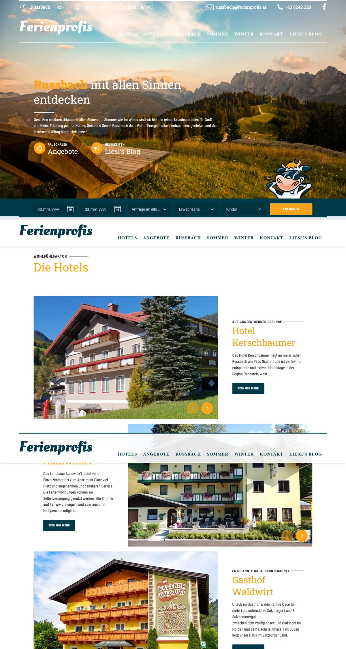 ferienprofis.at am Laptop