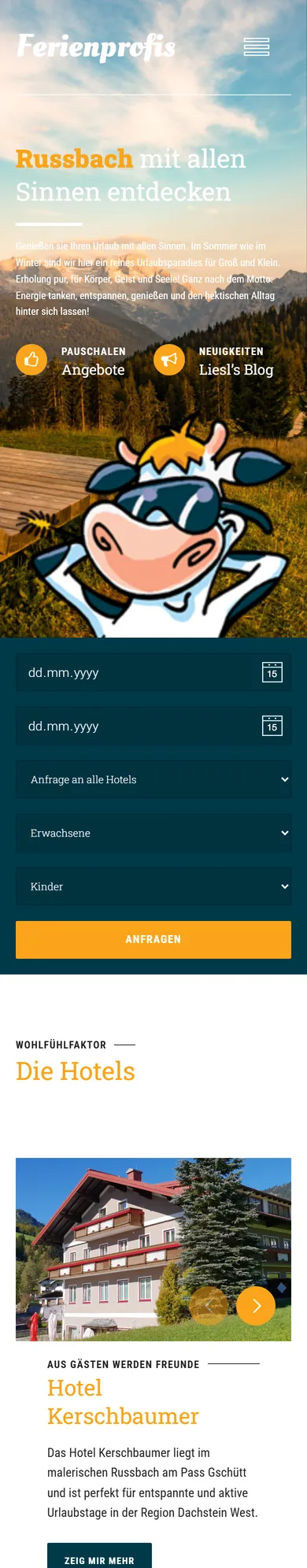 ferienprofis.at am Smartphone