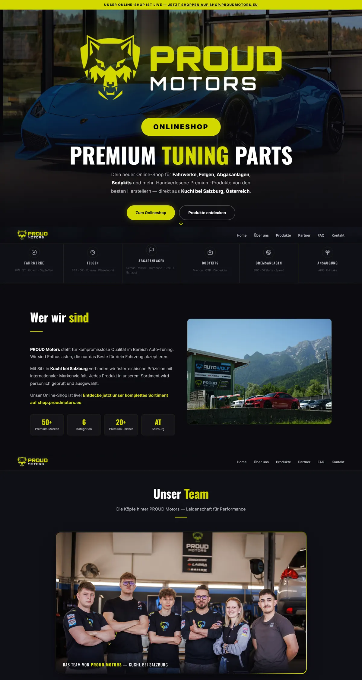 proudmotors.eu · shop.proudmotors.eu am Laptop