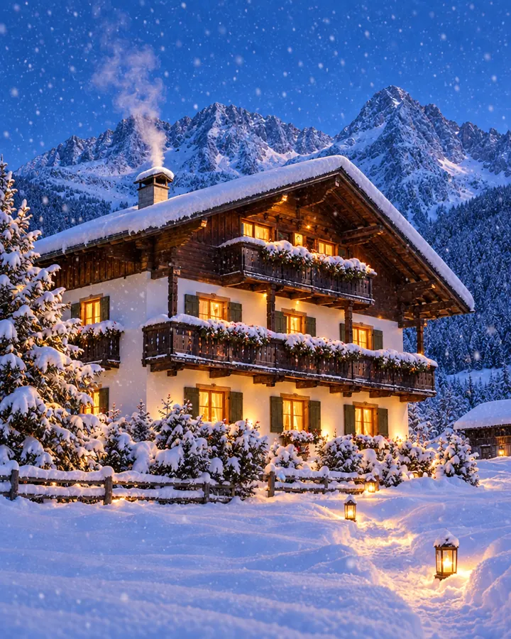 Nachher: Gasthof im Winter, KI